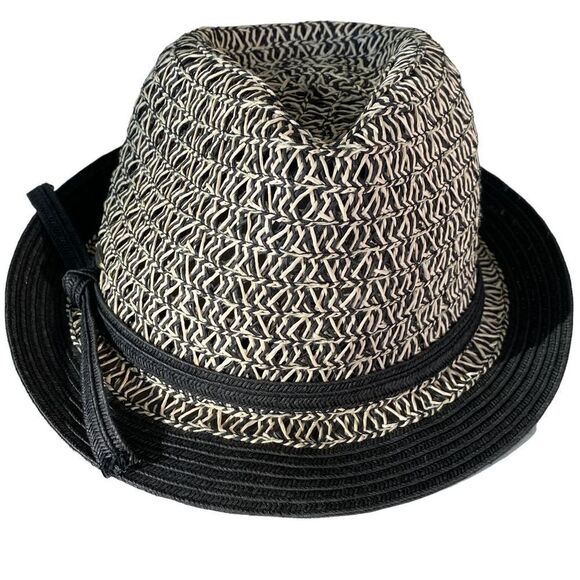 VINTAGE Scala Fedora Hat Black/Tan OS